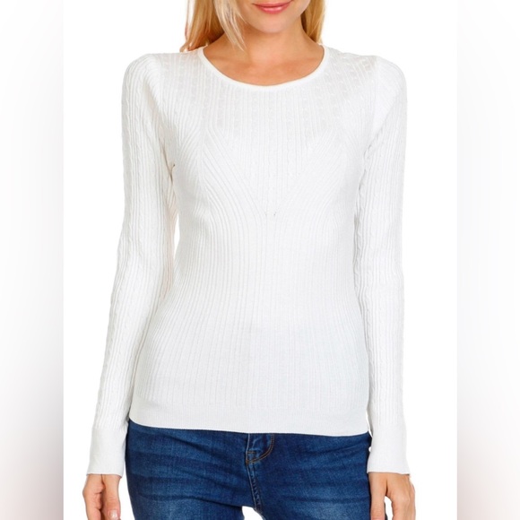 •NWT•Almost Famous Solid Cable Knit Sweater Top - Picture 1 of 12